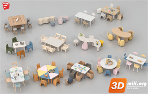 Kid's table and chairs Skp Files 